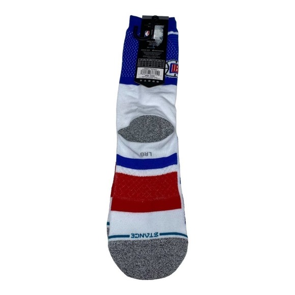 NWT Stance Los Angeles Clippers Shortcut 2 Red/White/Blue Crew Socks-Large - Picture 4 of 5